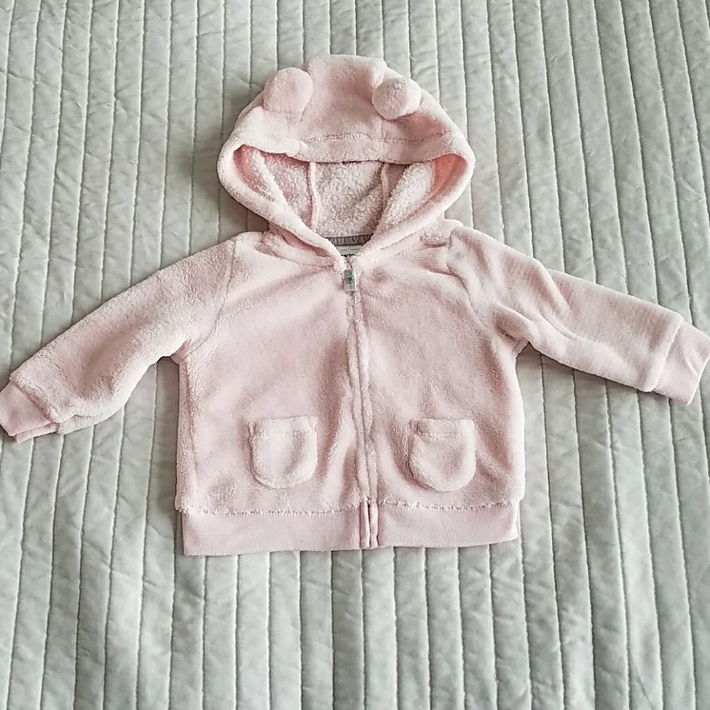Terry Zip Up Jacket with Hooded Bear Ears